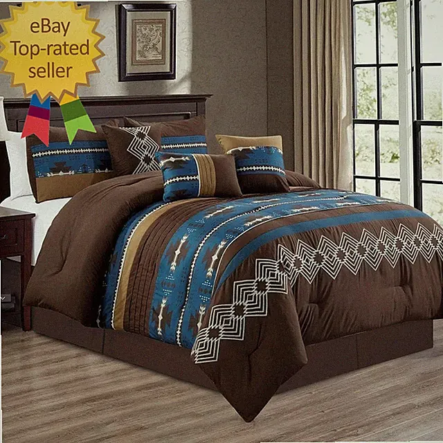 7 Piece Western Southwestern Native American Design Comforter Set Multicolor