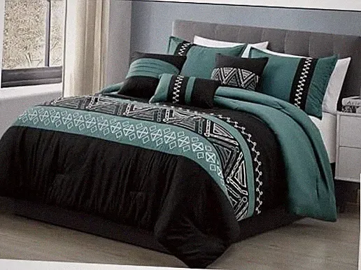 7 Piece Western Southwestern Native American Design Comforter Set Queen 22307