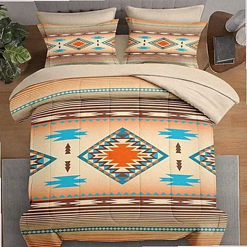 Comforter Set Size, Southwest 7 Pcs Bedding for Kids Queen Western Geometric