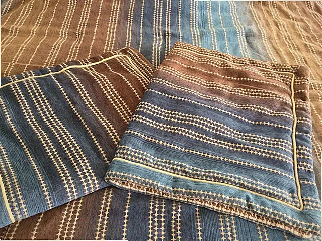Croscill King Comforter Set Southwest Striped Textures Blue Brown Tone 2 Shams