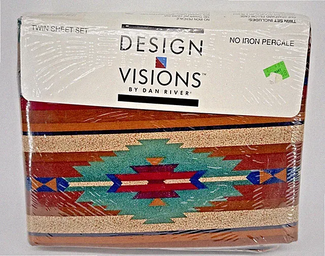 Dan River Southwestern as SAN JOSE Carmel Brown Green (3P) Twin Sheet Set