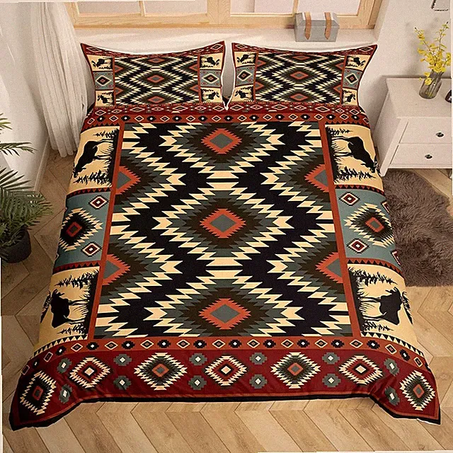 Erosebridal Buffalo Southwest Rustic Duvet Cover Kingcountry Farmhouse Aztec