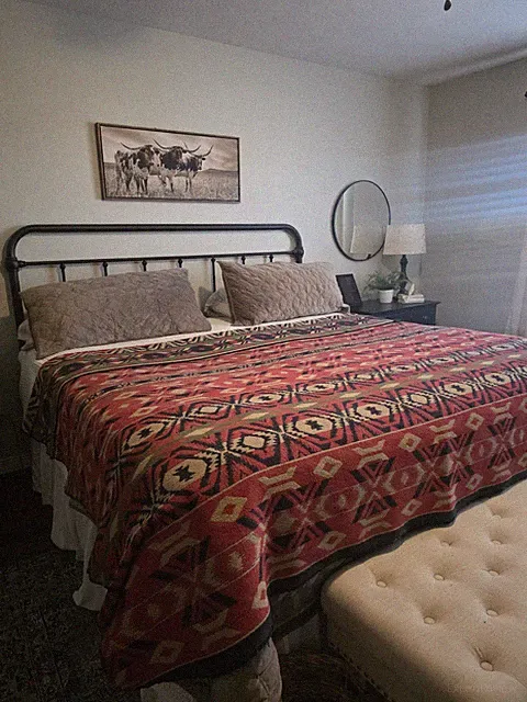 Extra RARE Vintage Ralph Lauren Beacon Cotton Blanket Southwest Aztec 90x90
