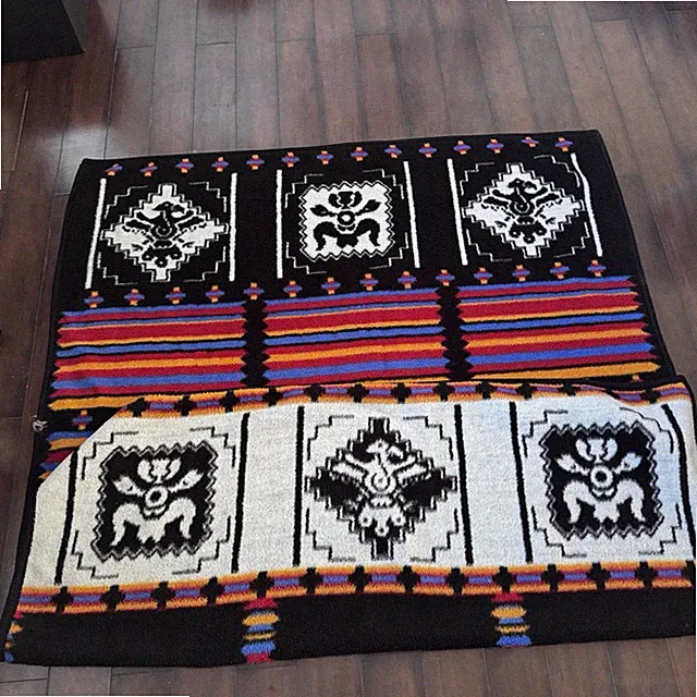 IBENA Multi Color Aztec Southwest Throw Reversible Blanket 75 x 60 Turkey