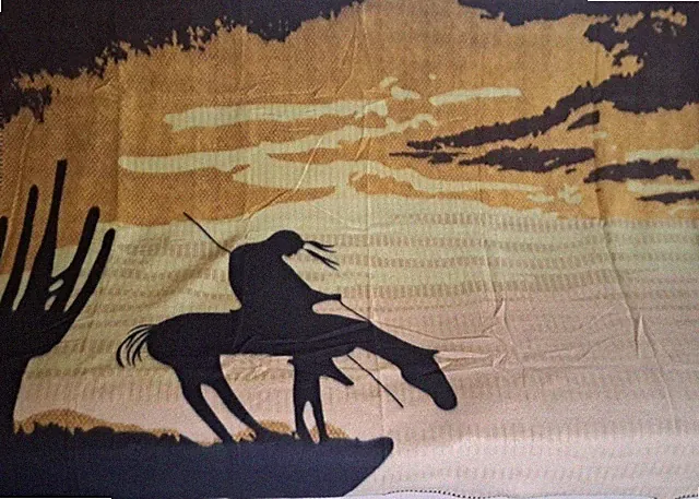 New End of the Trail Fleece Throw Gift Blanket Southwest Cowboy SOFT Western NIP