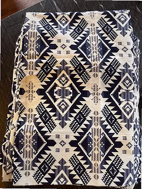 Pendleton Southwest Aztec Twin 3-pc Sheet Set Flat Fitted Case 100% Cotton Blue