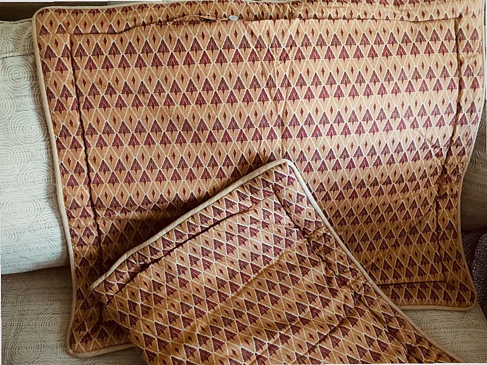 Pillow Shams 2 Standard Size Crocill Southwest Pattern Gold Orange quilted
