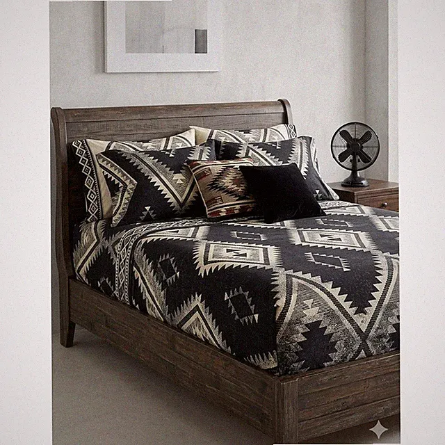 Ralph Lauren Tribeca Black Dream Twin Flat Sheet NIP Navajo Southwest Cotton