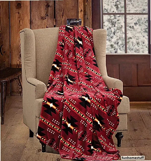 Regal Comfort Southwest Native Burgundy Throw Blanket 60x80 Soft Fleece Cashmere