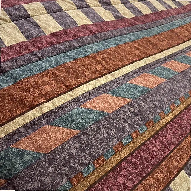 Retro Queen Full Comforter Teal Purple 90s Y2K Southwest Geometric Reversible