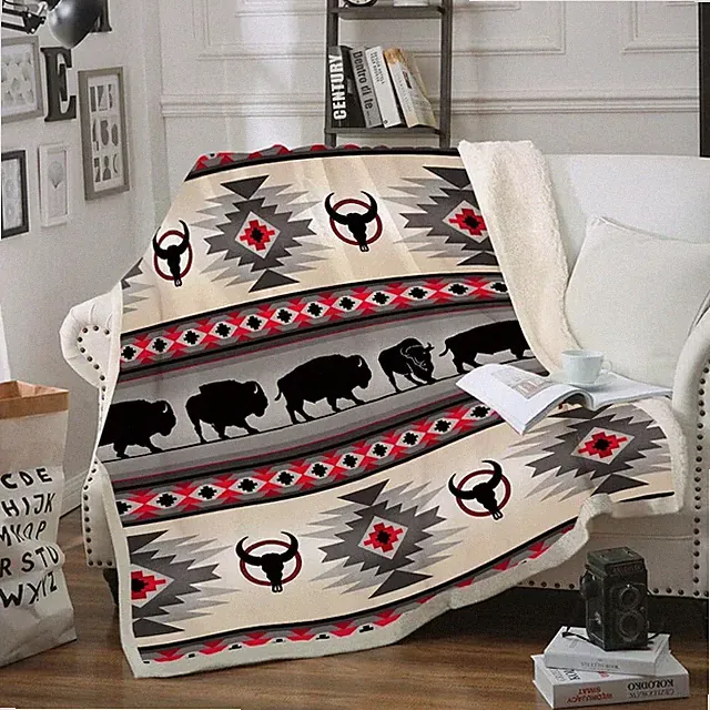 Southwest Native American Throw Blanket, 59 in x 79 (150 x 200 cm), Mz-1