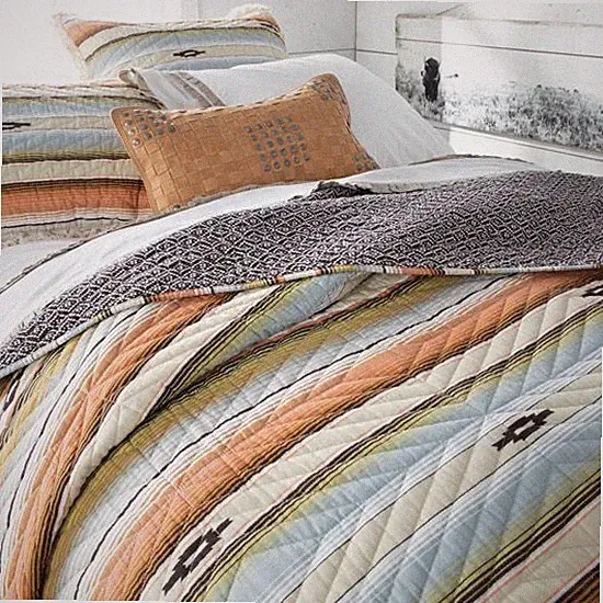 SOUTHWEST PAINTED DESERT 3pc Queen QUILT SET : NATIVE THUNDERBIRD SOUTHWESTERN
