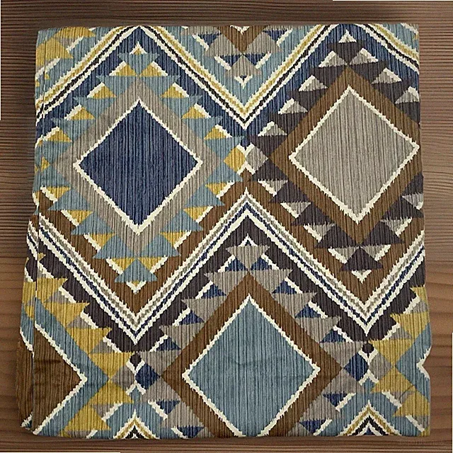 THE COMPANY STORE Full Cotton Duvet Cover Southwest Diamond Geometric Blue Gray