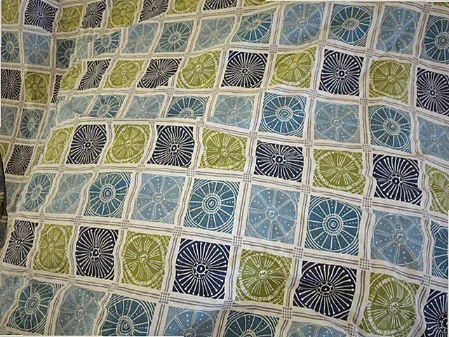The Company Store Queen Duvet Southwest Circles Blue Green White