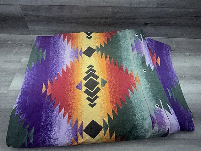 Vintage Ralph Lauren CANYON BRIGHT Southwest Navajo DUVET 68x72" READ