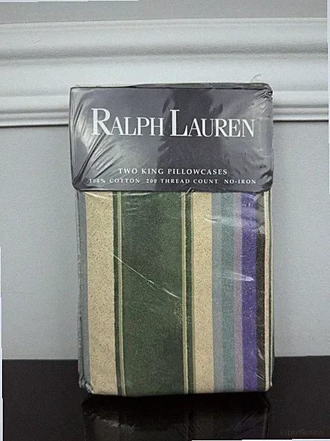 Vintage Ralph Lauren Desert Spring Green Aztec Southwest Style KING Pillowcases