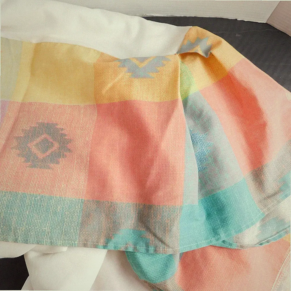 VTG Westpoint Stevens Queen Bed Skirt Southwest Navaho Colorful 13" drop Sham