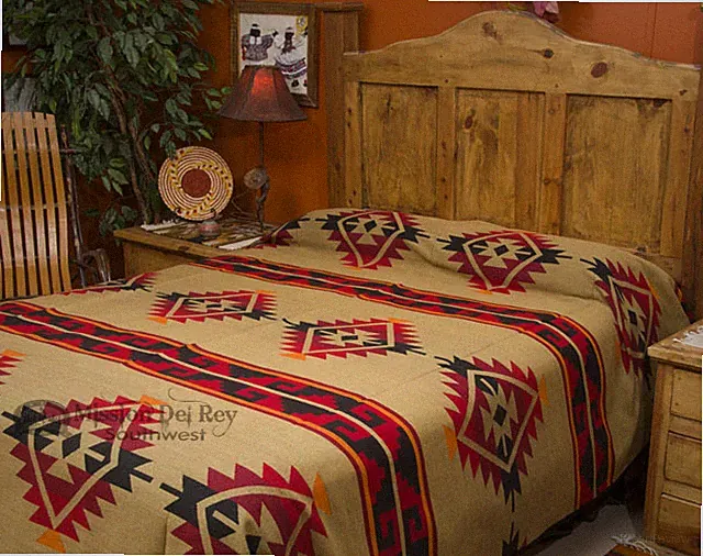 Western Ranch Blanket Bedspread -Yavapai Pattern Queen